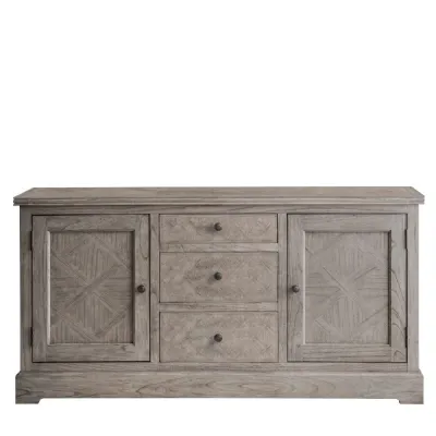 2 Door 3 Drawer Natural Wooden Sideboard