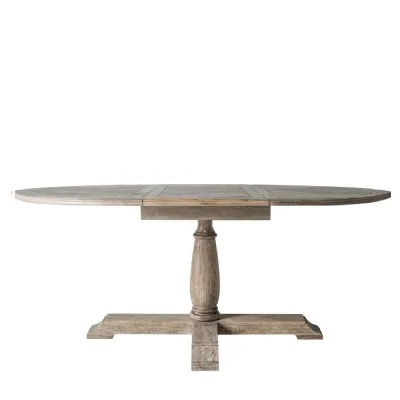 Round Wooden French Extending Dining Table