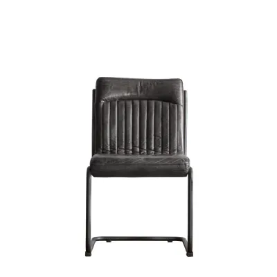 Antique Ebony Leather Chair