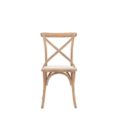 Cafe Chair Washed Oak Linen 470x560x880mm (2pk)