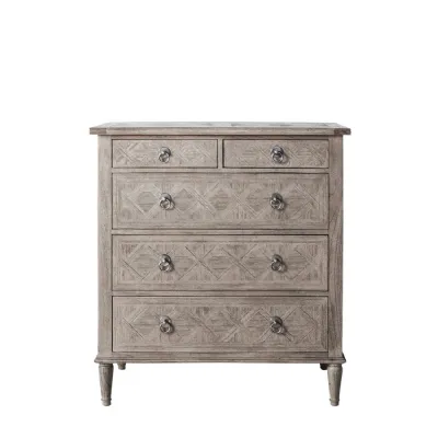 5 Drawer Grey French Chest