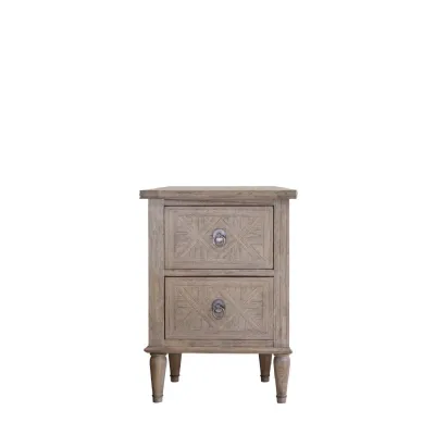 Mustique 2 Drawer Bedside Table 500x400x665mm