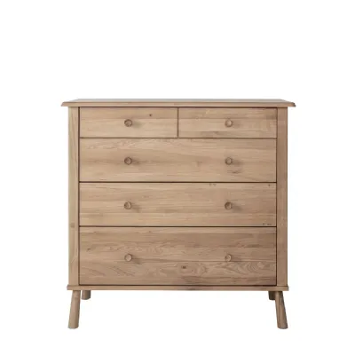 Light Oak Five Drawer Chest