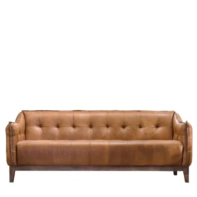 Brown 3 Seater Vintage Leather Sofa