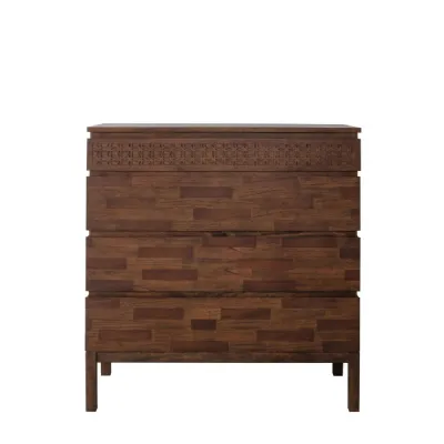 Solid Wood 4 Drawer Frieze Chest