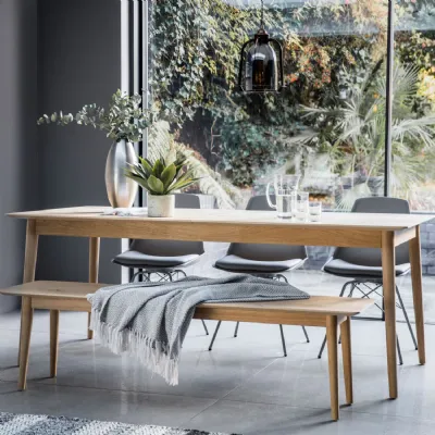 Large Light Oak Rectangular Extending Dining Table