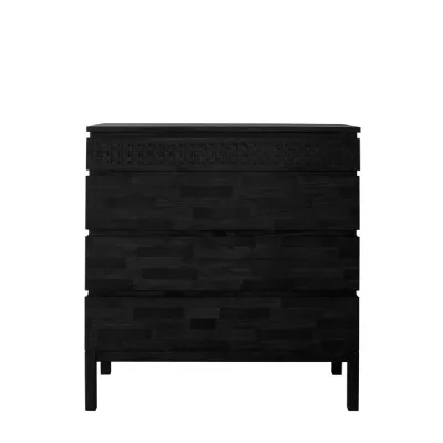 Matte Black Four Drawer Chest