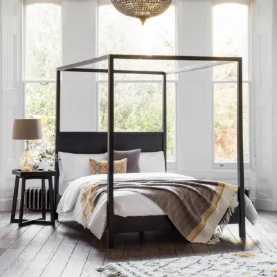 Black Wooden Boho Chic 4 Poster 5ft King Size Bed