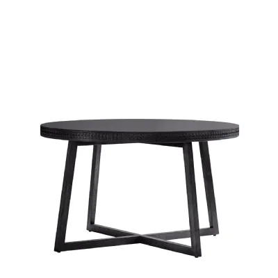 Black Round Dining Table With Frieze