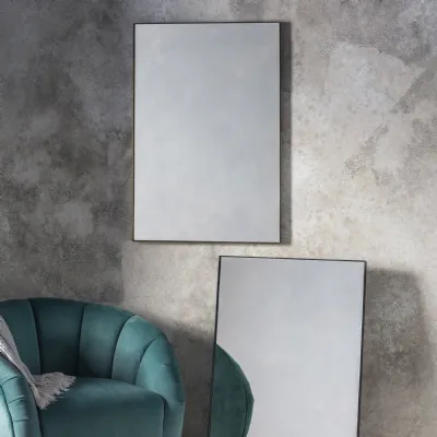 Modern Bronze Finish Metal Framed Rectangular Wall Mirror