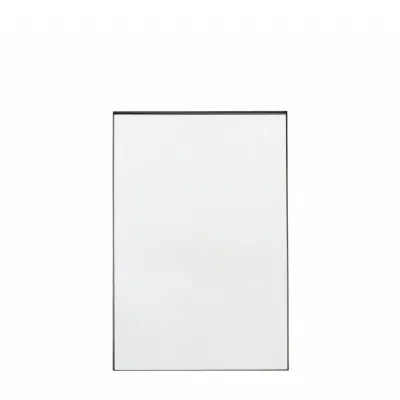 Black Metal Framed Plain Rectangular Wall Mirror