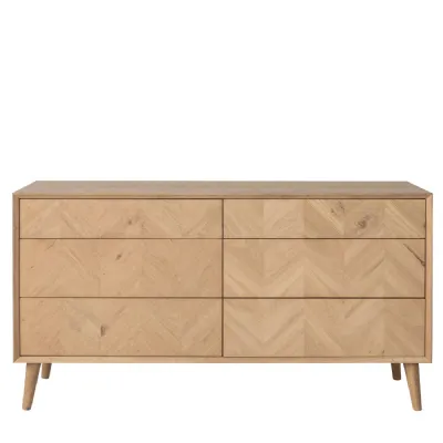 6 Drawer Patterned Wooden Chest