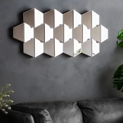 Geometric Angled Multi Diamond Large Abstract Wall Mirror