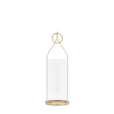 Kyra Lantern Large Antique Gold 125x125x385mm