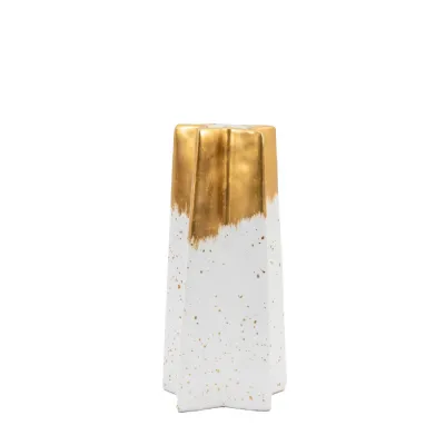 Shooting Star Vase Large White Gold 135x135x295mm