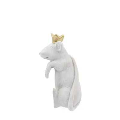 White Mouse King With Gold Crown (Pack of 2)