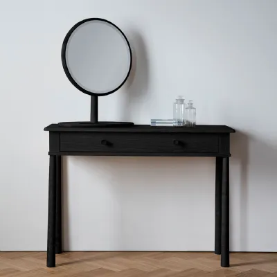 Nordic Black Wood 1 Drawer Dressing Table Desk