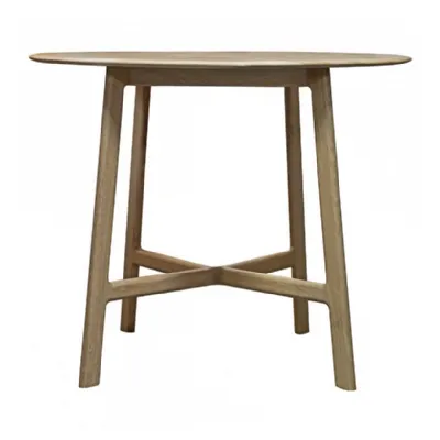 Light Oak 100cm Round Small Wooden Dining Table