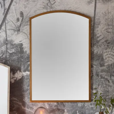 Large Antique Gold Framed Arched Top Wall Mirror