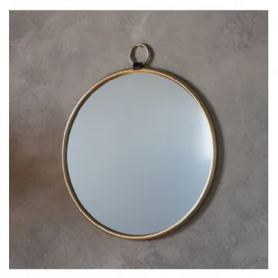 Gold Metal Framed 60cm Round Wall Mirror