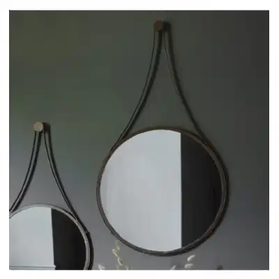 Broadway Round Hanging Wall Mirror 50cm Diameter