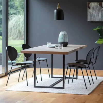 Grey Wooden Top Extra Large Rectangular Dining Table