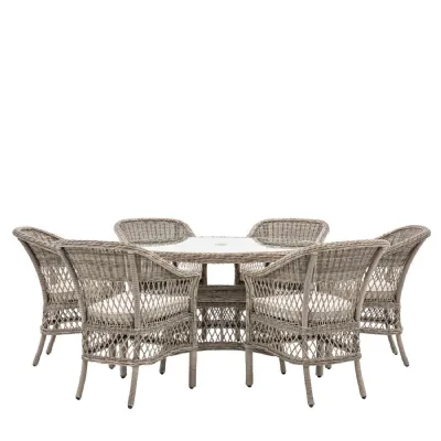 6 Seater Rattan Garden Dining Set