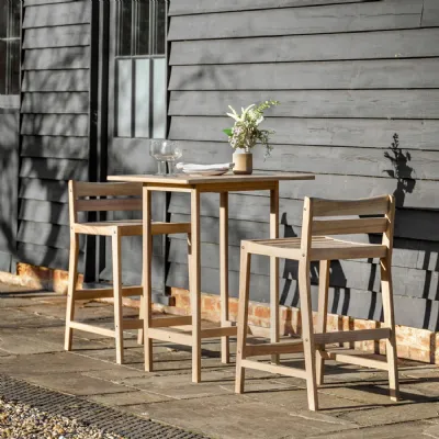 Natural Oiled Wood Outdoor 2 Seat High Bar Set