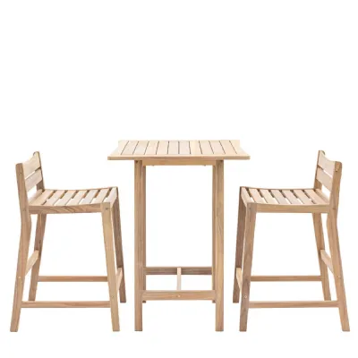 Natural Wooden High Bar Outdoor Set