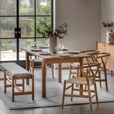 Retro Natural Wood Large 200cm Dining Table 8 Seater