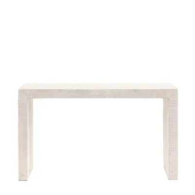 Whitewash Textured Wood Hall Table