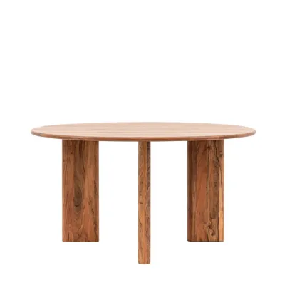 Round Wooden Vintage Dining Table