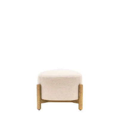 Natural Wooden Coloured Footstool