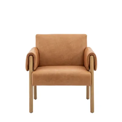 Brown Leather Saddle Armchair