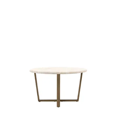 Faux Marble Bronzed Round Coffee Table