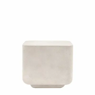 Grey Concrete Effect Square Side Lamp Table