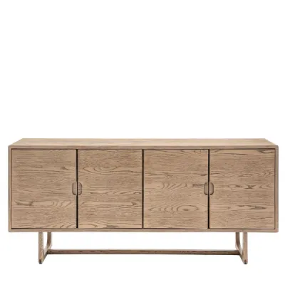 Oak Wood 4 Door Smoked Sideboard