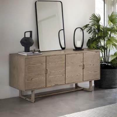 Smoked Oak 4 Door Large Sideboard