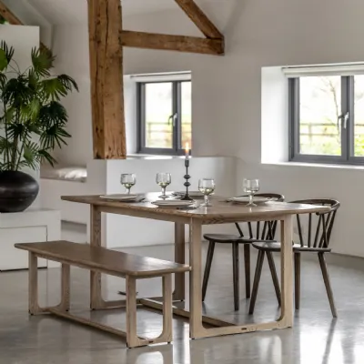 Smoked Oak Rectangular Kitchen Dining Table