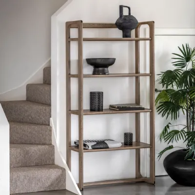 Smoked Oak 170cm Tall Open Display Shelving Unit