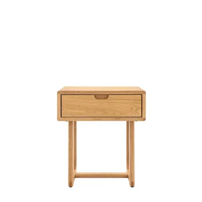 Natural Wooden 1 Drawer Bedside