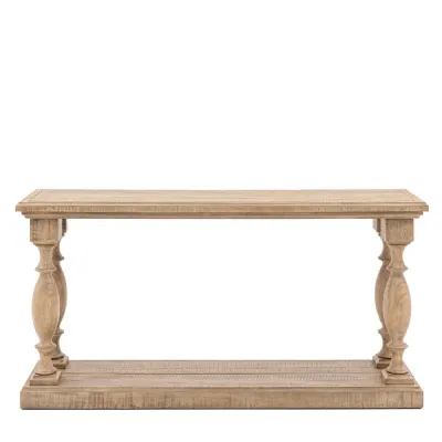 Rustic Pine Turned Leg Console