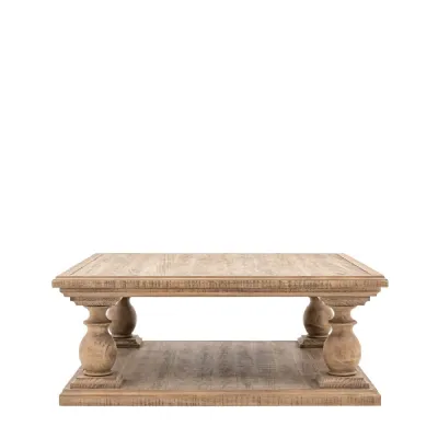 Rustic Pine Turned Leg Coffee Table