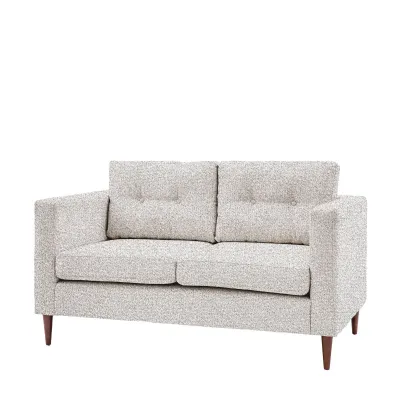 Light Grey Fabric 2 Seater Buttoned Sofa