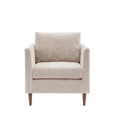 White Deep Seat Fabric Armchair