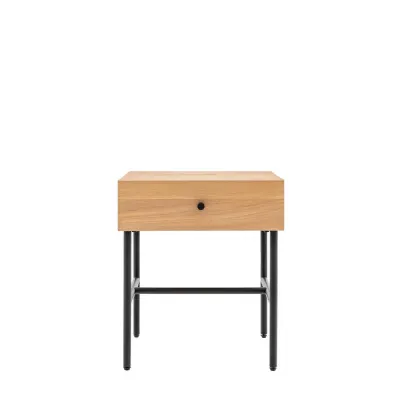 Ashdown 1 Drawer Bedside Natural 400x400x500mm