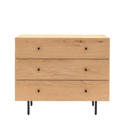 Ashdown 3 Drawer Chest Natural 900x400x750mm