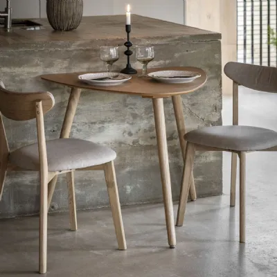 Natural Oak Small Triangular Shaped Dining Table