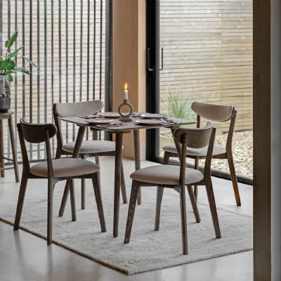 Dark Smoked Oak Small Square Kitchen Dining Table