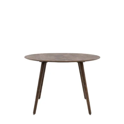 Hatfield Round Dining Table Smoked 1100x1100x750mm